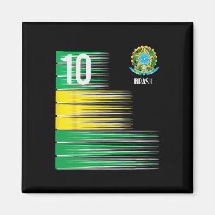 Aimant Drapeau Brésil Numéro 10 Brésil Football Hommes Fe