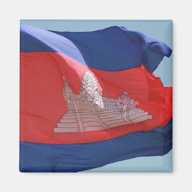 Aimant drapeau cambodgien (Devant)