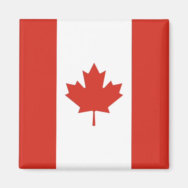 Aimant Drapeau canadien (Feuille d'érable) (Canada) (Devant)