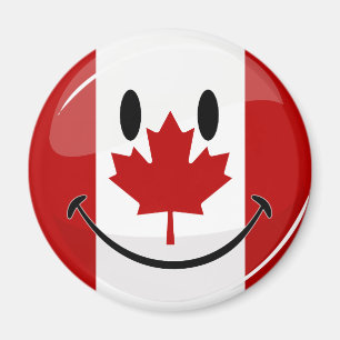 Aimant Drapeau canadien souriant brillant