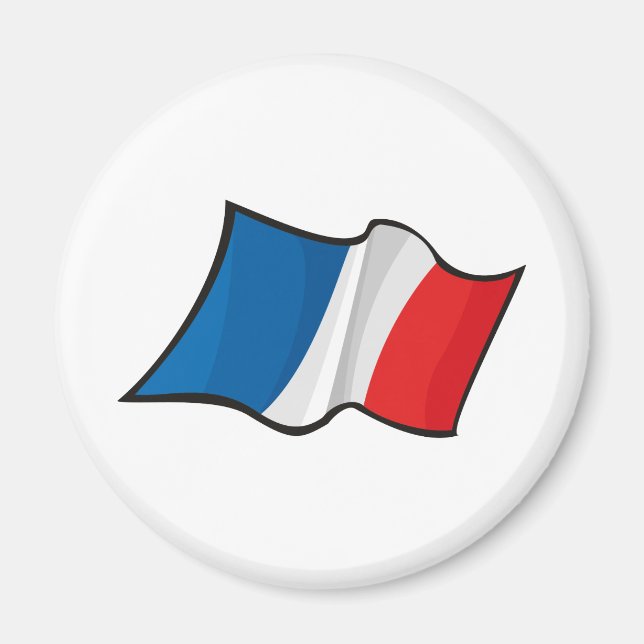 Aimant Drapeau cool France (Devant)