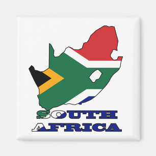 Aimant Drapeau dans la carte de l'Afrique du Sud