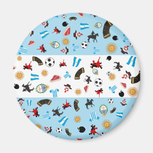 Aimant Drapeau d'Argentinas avec les articles célèbres 