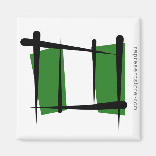 Aimant Drapeau de brosse du Nigéria