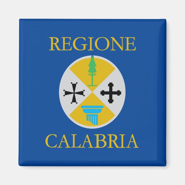 Aimant Drapeau de Calabre (Italie) (Devant)