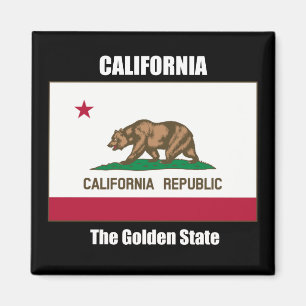 Aimant Drapeau de Californie et Slogan