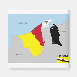 Aimant drapeau de carte de pays du Brunei