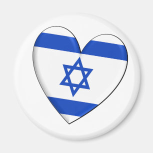Aimant Drapeau de coeur de l'Israël
