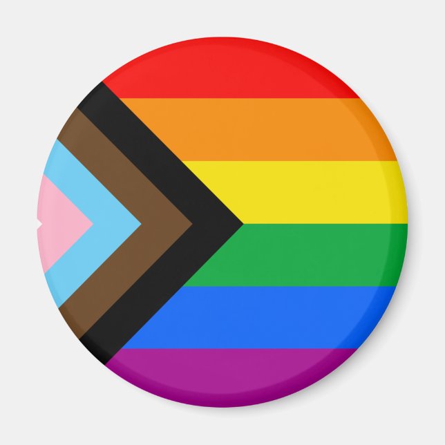 Aimant Drapeau de fierté progressiste LGBTQ+ (Devant)