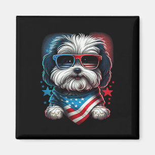 Aimant Drapeau de Juillet Patriotique Havanais Chien nous
