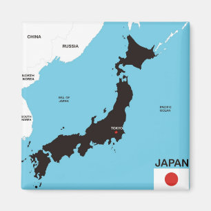 Aimant drapeau de la carte politique du pays japonais