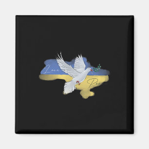 Aimant Drapeau de la colombe de la paix ukrainienne Coule
