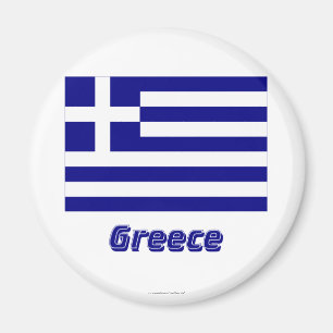 Aimant Drapeau de la Grèce avec nom