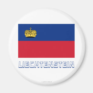Aimant Drapeau de la Liechtenstein avec le nom