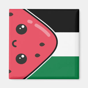 Aimant Drapeau de la Palestine mignonne avec Palestin san