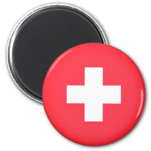 Magnet de réfrigérateur classique avec carte et drapeau de la Suisse
