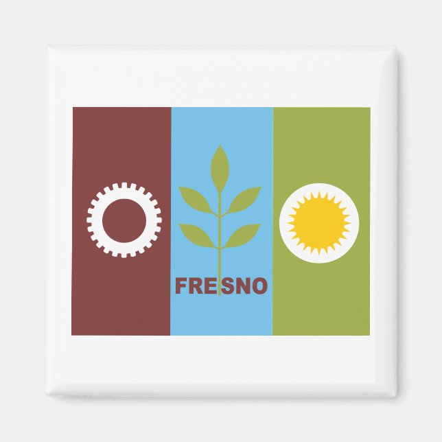 Aimant Drapeau de la ville de Fresno (Devant)