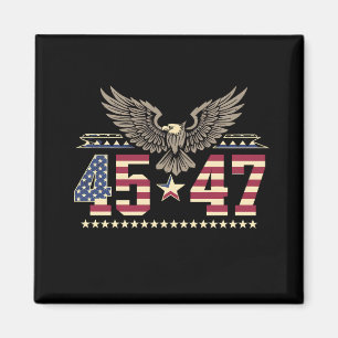 Aimant Drapeau de l'aigle américain vintage Trump 45 47 É