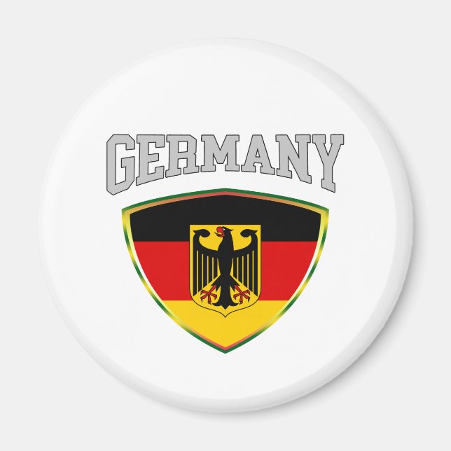 Aimant Drapeau De L'Allemagne & Emblem (Devant)