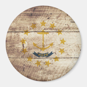 Aimant Drapeau de l'État de Rhode Island sur le vieux gra