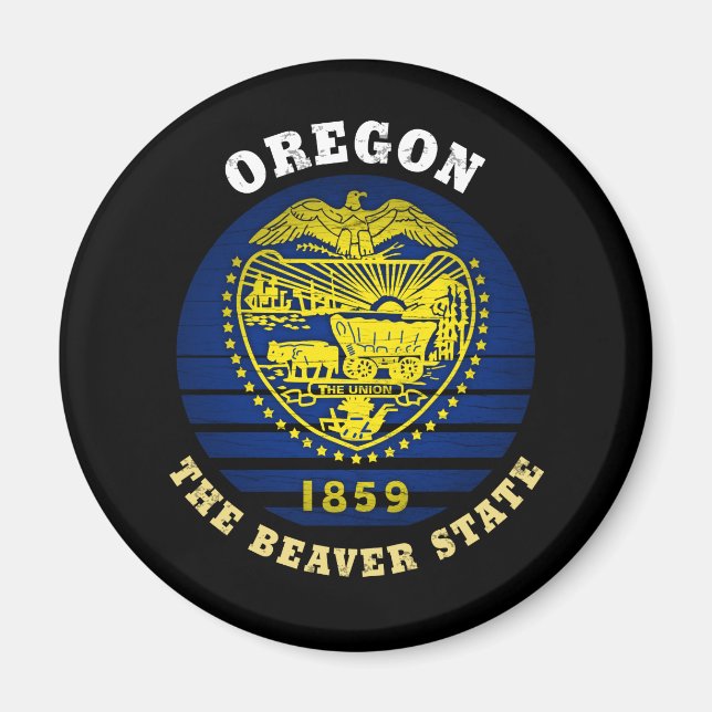 AIMANT DRAPEAU DE L'ÉTAT DU BEAVER D'OREGON (Devant)