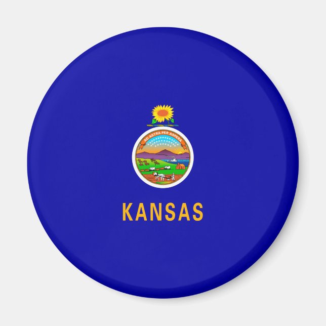 Aimant Drapeau de l'État du Kansas (Devant)