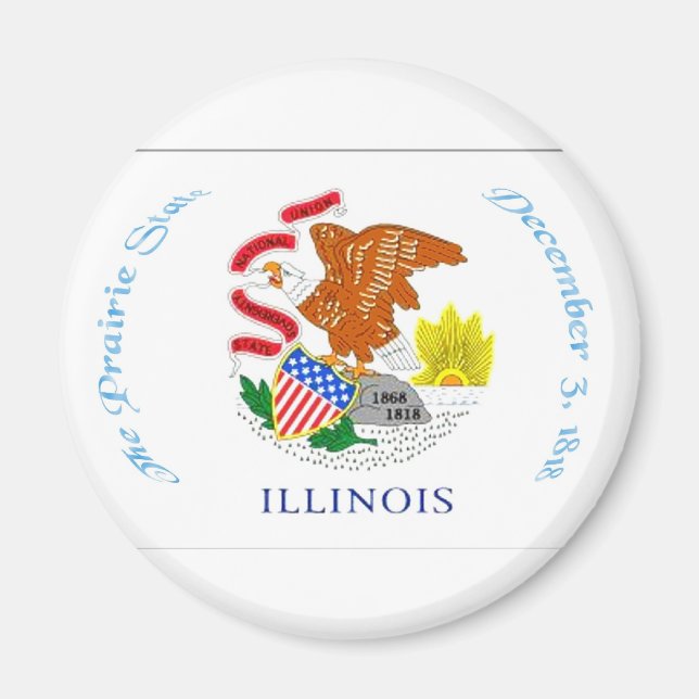 Aimant Drapeau de l'Illinois (Devant)