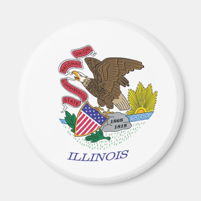 Aimant Drapeau de l'Illinois (Devant)