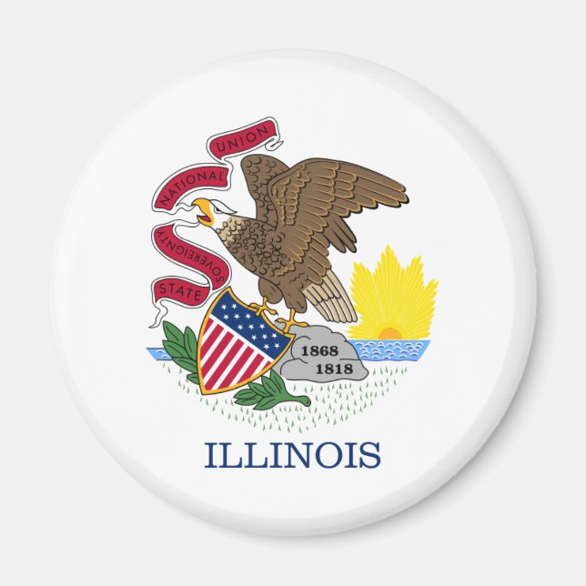 Aimant Drapeau de l'Illinois (Devant)