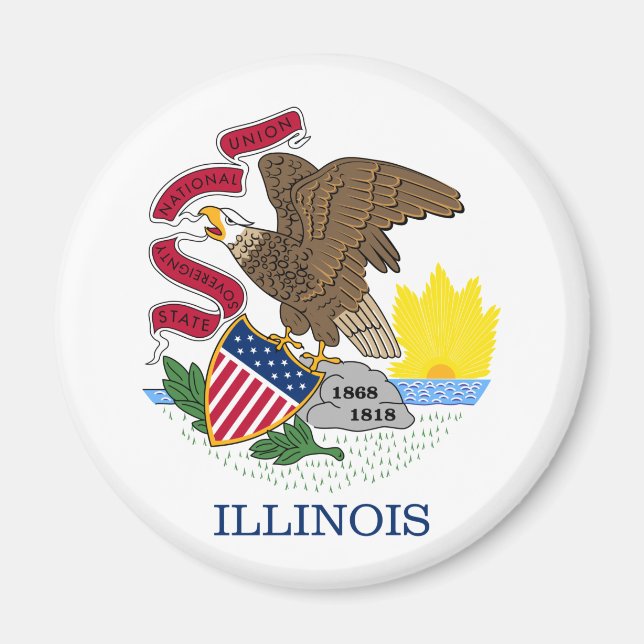 Aimant Drapeau de l'Illinois (Devant)