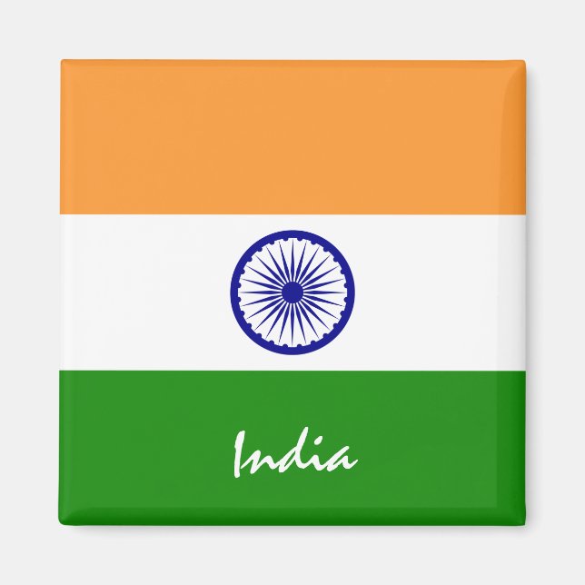 Aimant Drapeau de l'Inde & Asie pour les vacances/sports (Devant)