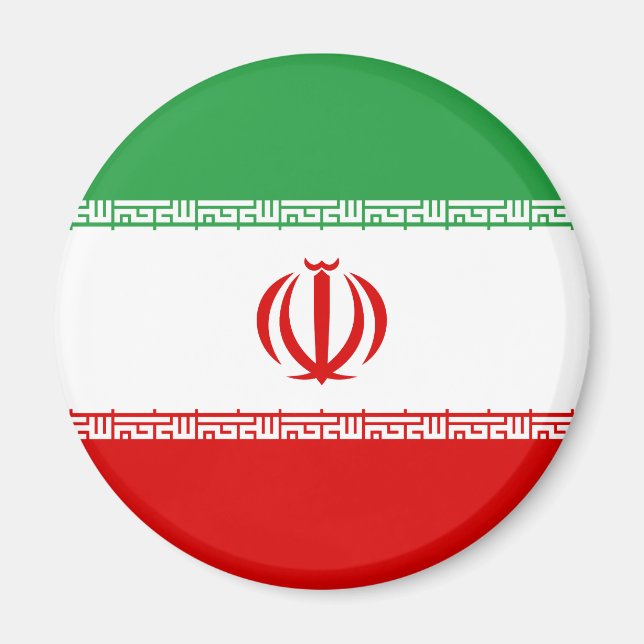 Aimant Drapeau de l'Iran patriotique (Devant)