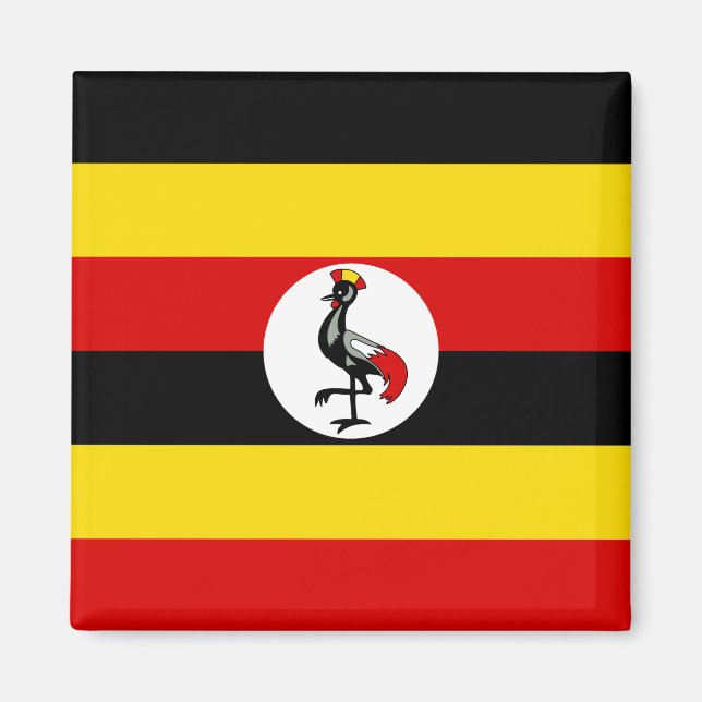 Aimant Drapeau de l'Ouganda (Devant)