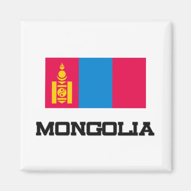 Aimant Drapeau de Mongolie (Devant)