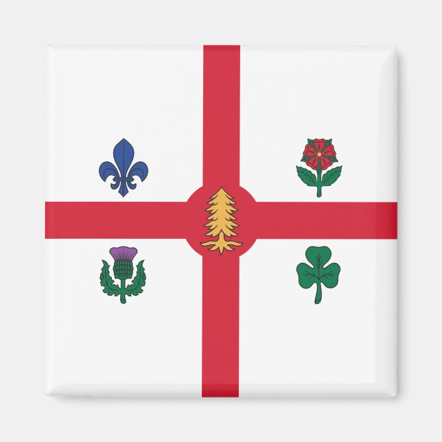 Aimant Drapeau de Montréal (Québec, Canada) (Devant)