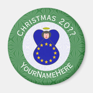 Aimant Drapeau de Noël ange de l'Union européenne personn