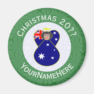 Aimant Drapeau de Noël Australien personnalisé d'ange