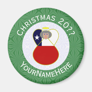 Aimant Drapeau de Noël personnalisé Abuela Angel Chili 