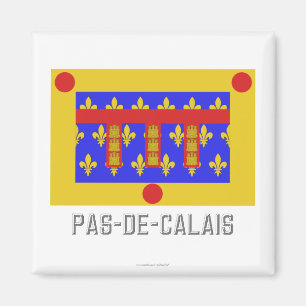 Aimant Drapeau de Pas-de-Calais avec le nom