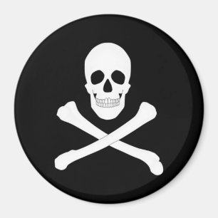 Aimant Drapeau de pirate (crâne et os croisés) (Jolly rog