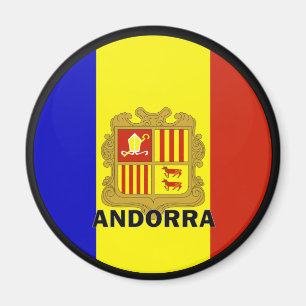 Aimant Drapeau de qualité de rondeau de l'Andorre