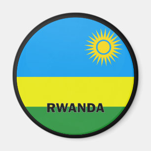 Aimant Drapeau de qualité de rondeau du Rwanda