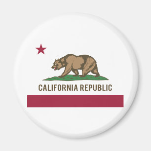 Aimant Drapeau de République de la Californie - couleur