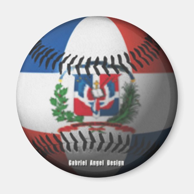 Aimant Drapeau de République Dominicaine Baseball couvert (Devant)