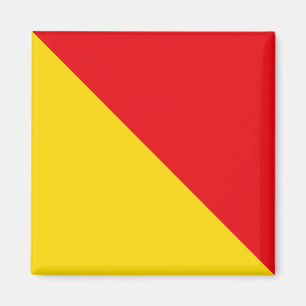 Aimant Drapeau de signalisation maritime : Lettre "O" (Os