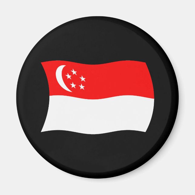 Aimant Drapeau de Singapour (Devant)