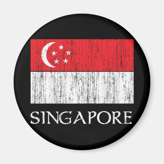 Aimant Drapeau de Singapour (Devant)