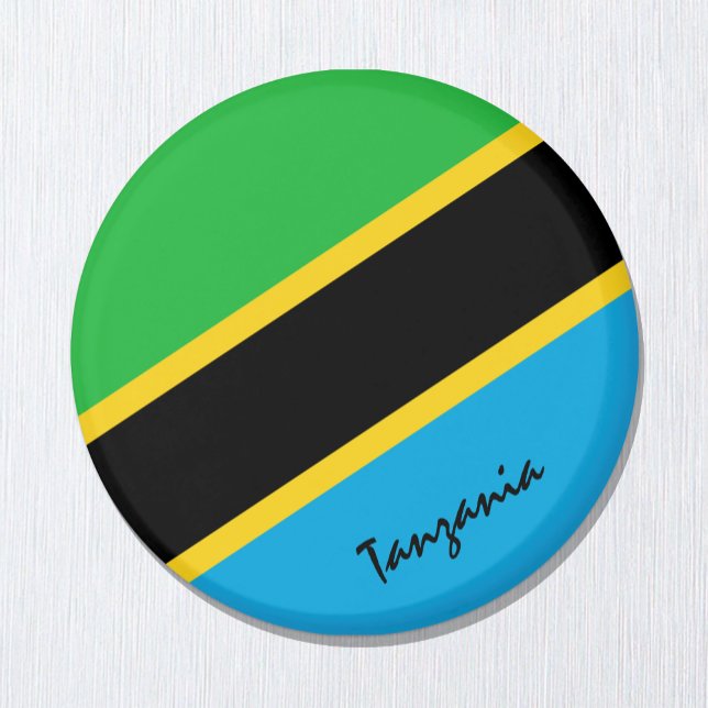 Aimant Drapeau de Tanzanie & Afrique - fans de voyages/sp (Créateur téléchargé)