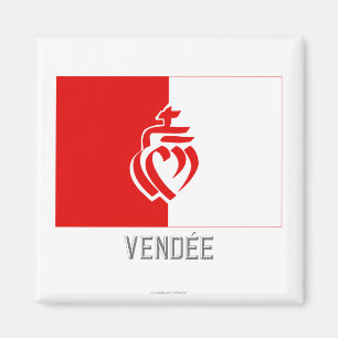 Aimant Drapeau de Vendée avec le nom
