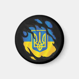 Aimant Drapeau déchiré d'Ukraine